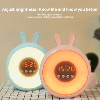 

NEWKBO LED rabbit dream time sleeping wake up light desk table bedside Alarm clock lamp rechargable for bedroom Decoration Lamp