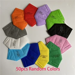 Breathable 5 - Layer Designer Face Masks - Pack of KN95 Masks with 95% Filter Efficiency (50pcs Random Color)