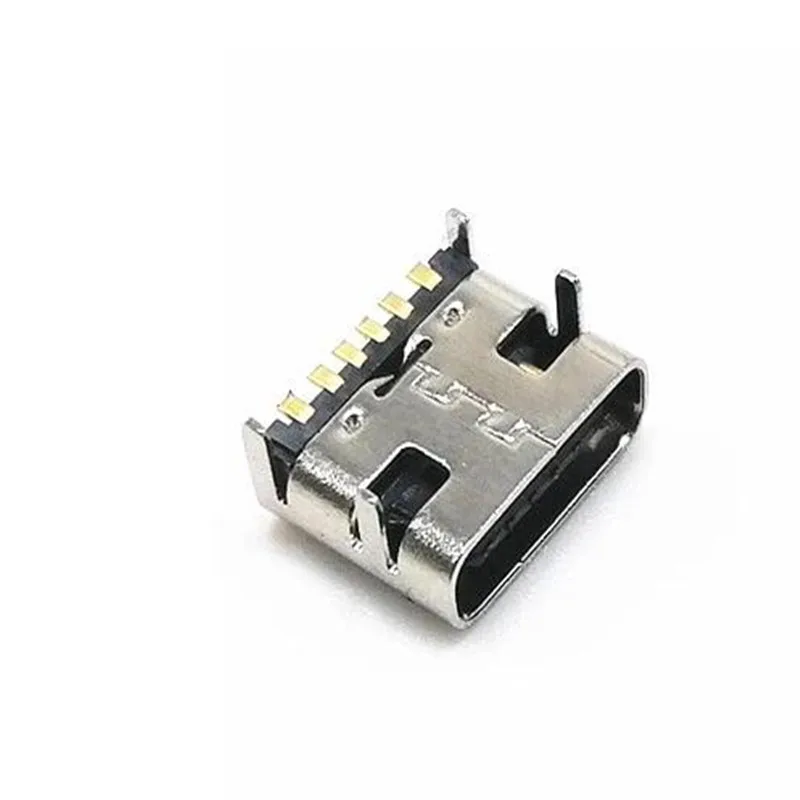 50 шт. Micro usb-коннектор с портом JACK для 3 1 Тип-C 6pin DIP4 90 градусов женского разъем