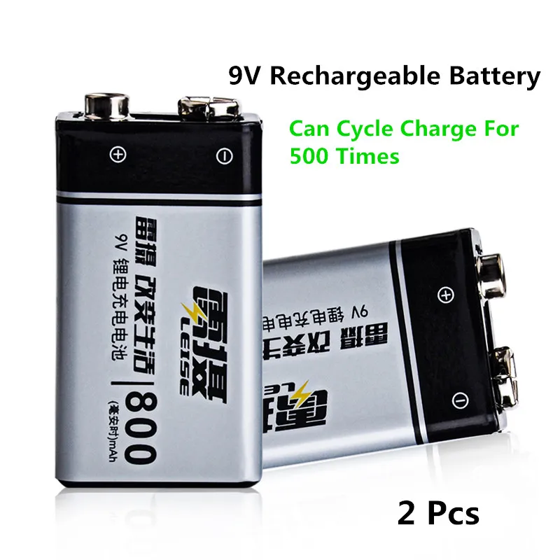 Leise 2 pcs Original 9V 800 mAh Rechargeable Li-ion Battery High Capacity With Battery Case for Multimeter RC Toy Remote Control