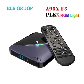 

10 pcs/lot DHL free A95X F3 TV Box Android 9.0 RGB Light PLEX Support Quad-core Amlogic S905 X3 WiFi BT 2G/4G & 16G/32G/64G