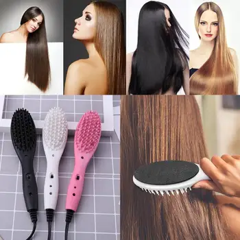 

Electric Hair Fast Straighten Brush Ceramic Technology Rapid Heating of Prototyping Auto Straight Irons Comb Hair Straightener