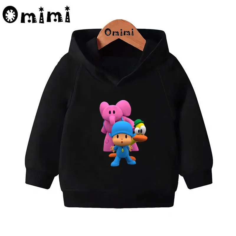 Pocoyo/милые детские свитшоты с героями мультфильмов; детские толстовки с капюшоном; крутой пуловер для малышей; топы для девочек и мальчиков; осенняя одежда; KMT5313