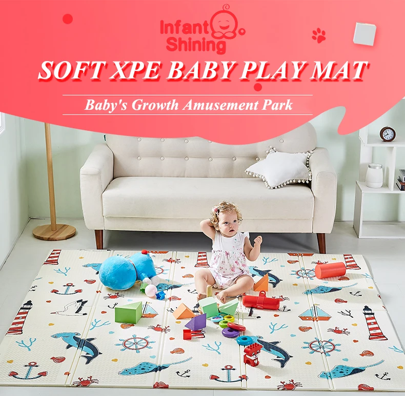 Блестящий детский игровой коврик XPE 150X200X1 см, мультяшный ковер 59X79IN, коврик для ползания, водонепроницаемый Противоскользящий игровой коврик для гостиной