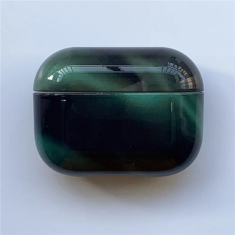 

jade green marble pattern aurora hard bluetooth wireless earphone cover for apple airpods pro protective case