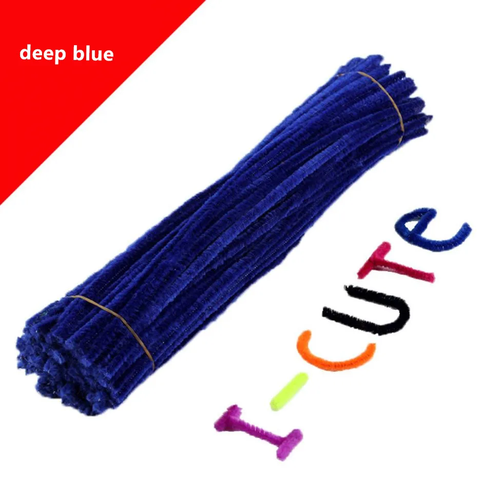 Hoomall 100PCs Handmade Colored Wool Root Top Twisting Bar Manual Fluffy Bar Iron Wire Creative Plush Imaginative Decorations - Цвет: Лимонно-желтый