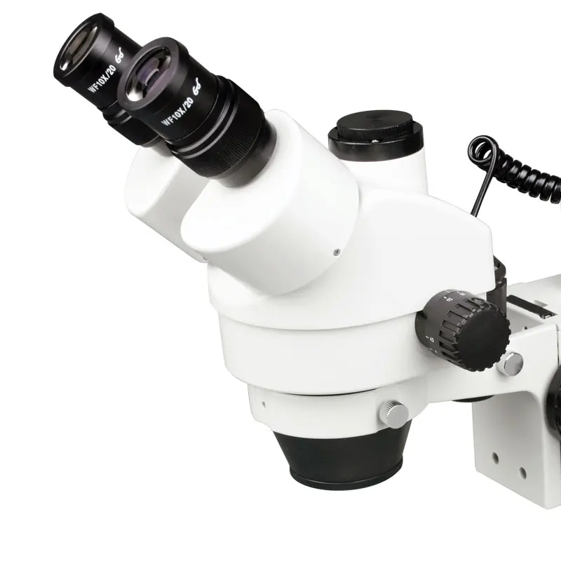 Светодиодный Тринокулярный стереомикроскоп с подсветкой 7X~ 45X, соединенный с CCD камерой или цифровой камерой