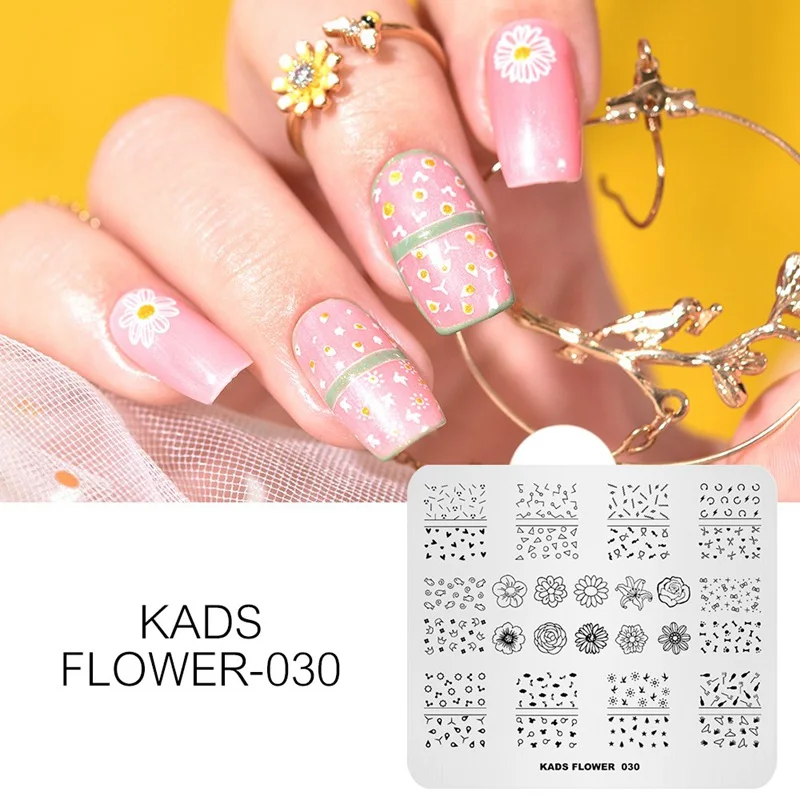 KADS, Новое поступление, 15 вариантов дизайна, цветочный дизайн ногтей, штамп, штамповка, изображение для украшения ногтей, штамп, сделай сам, изображение, штамп для дизайна ногтей - Цвет: Flower 030