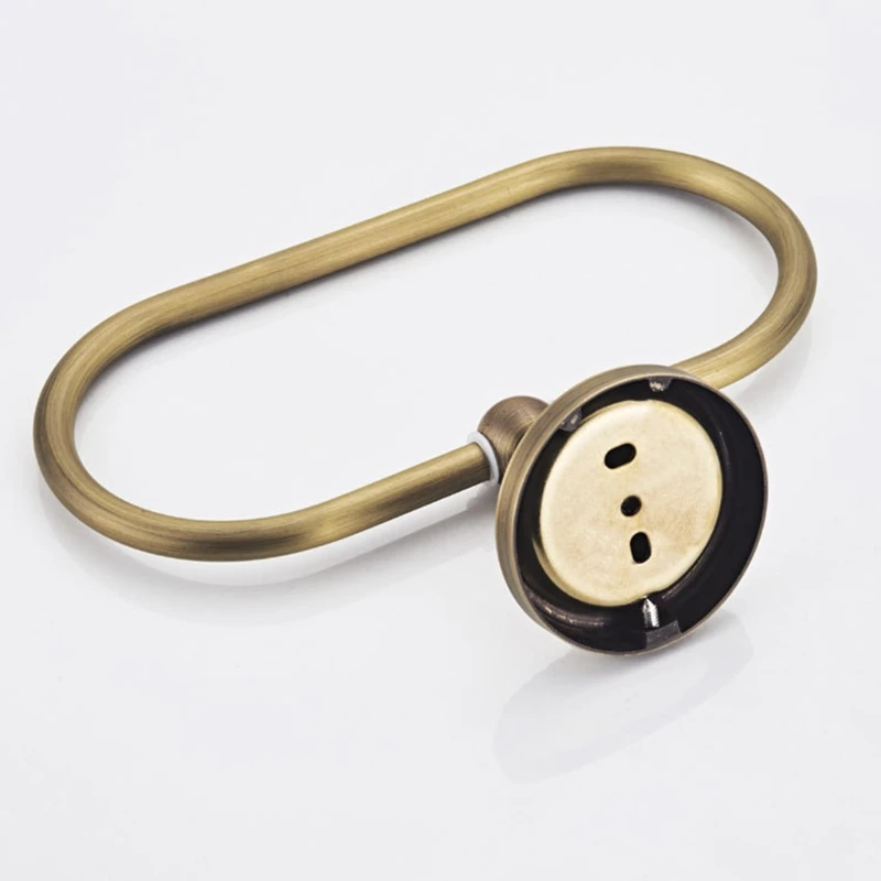 Oval Vintage Towel Rack Brass Towel Ring Wall Mounted Holder Antique Craft Bar Kitchen Bathroom Hardware Au09 21 bathroom towel ring,bathroom towel holder