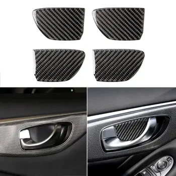 

1Set For Infiniti Q50 Q60 accessories carbon Fiber Door Handle Door Interior automotive interior trim Car sticker 2013 To 2019