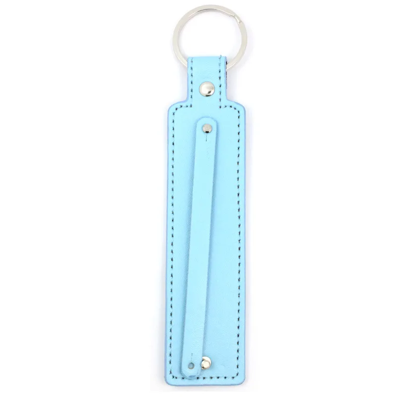 Wholesales PU Leather Key Chain For 8mm Slide Charms Personalized DIY Name Keychain For Jewelry Accessories - Цвет: Небесно-голубой