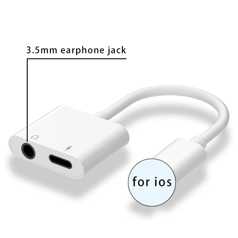 2 в 1 двойной разъем адаптер для iPhone 11 7 8 X XS IOS система прослушивания музыки наушники разъем для зарядки Aux аудио наушники адаптеры - Цвет: 3.5mm Jack