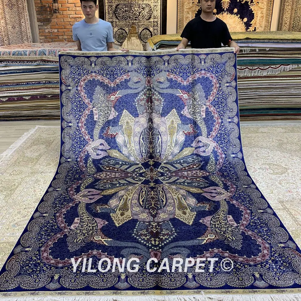 Yilong 6,56 'x9. 84' турецкий ковер галерея темно-синий vantage Наин ковер ручной работы (ZQG271A)