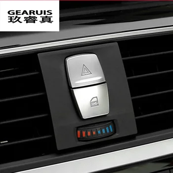 

Car Styling Front Warning Light buttons Stickers Decorative Frame Covers Trim For BMW F30 F34 F32 3 4 series GT auto Accessories