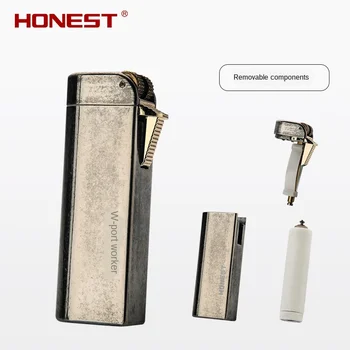 

Stainless Steel Jet Butane Cigarette Lighter Removable Components inflatable Gas Cigar Lighter Windproof Tobacco Smoking Lighter