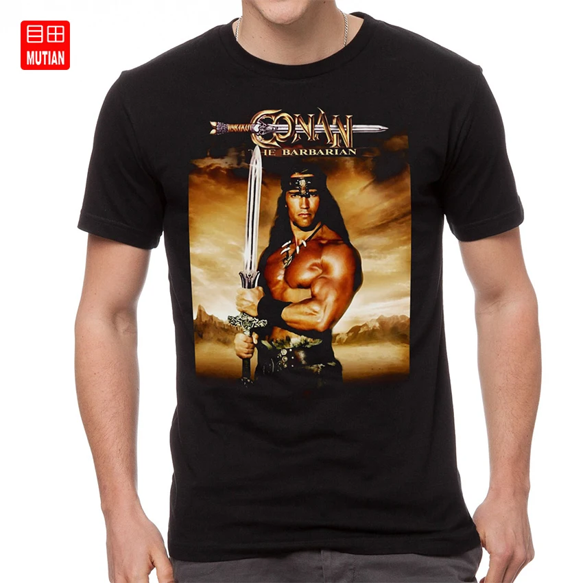 Conan футболка с изображением Варвара Арнольда Шварценеггера черная коробка