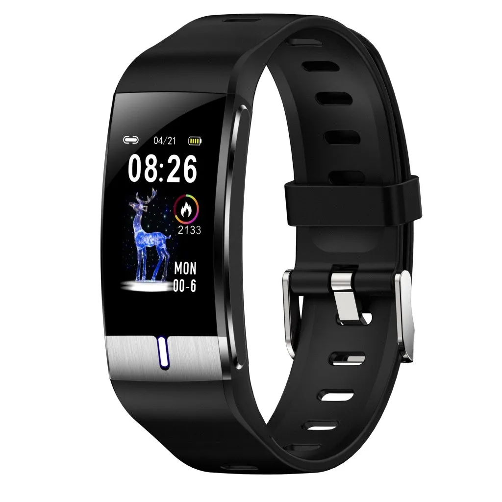 Black BM08 для женщин SmartWatch IP68 водонепроницаемый браслет контроля сна Спорт Фитнес тело жира функция кровяного давления для iOS Android - Цвет: Black