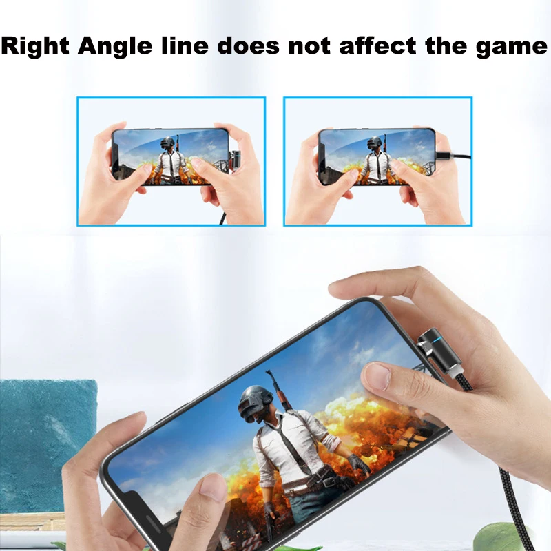 Магнитный кабель для быстрой зарядки Micro USB type C для iPhone 11 Pro MAX 6 6S 7 8 Plus светодиодный кабель для телефона
