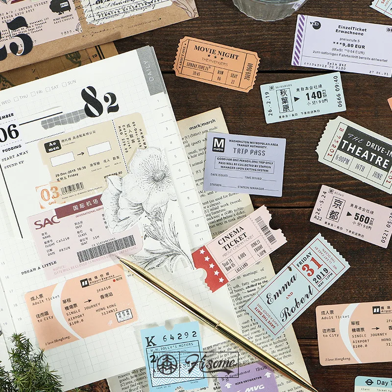 

30 Pcs/Lot Retro Ticket Series Memo Pad Sticky Notes Escolar Papelaria School Supply Bookmark Notepad Label