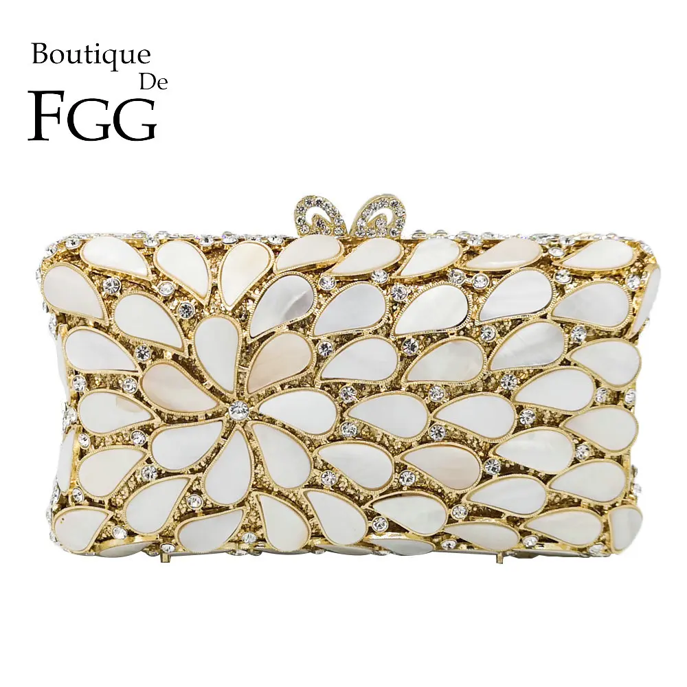 Женская вечерняя сумочка Boutique De FGG элегантная белая Сумочка клатч из натуральной