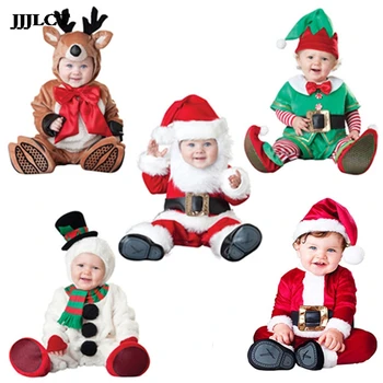 

Jumpsuit boy and girl jumpsuit halloween costume christmas baby newborn jumpsuit snowman elk elf santa clothes