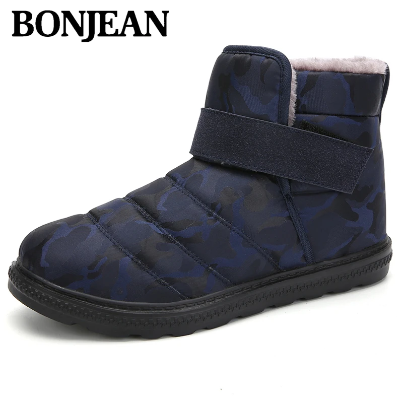 

Winter Unisex Style Adult Brand Fashion Shoes Outdoor Camouflage Waterproof Men Boots Safety Fur Ankle Snow Boots Lover Shoes