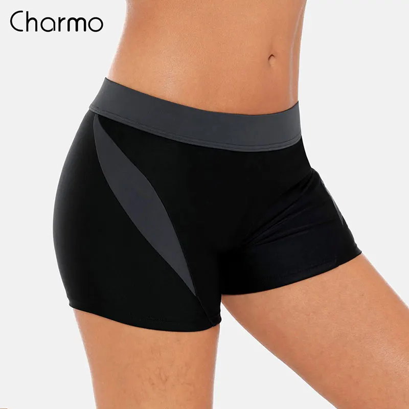 GRA Charmo женские шорты для плавания женские цветные Лоскутные плавки бикини танкини раздельные плавки - Цвет: GRA