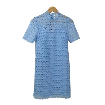 

18 Summer Sweet Temperament Lace Hollow Out Embroidery Two-piece Set Dress 85066