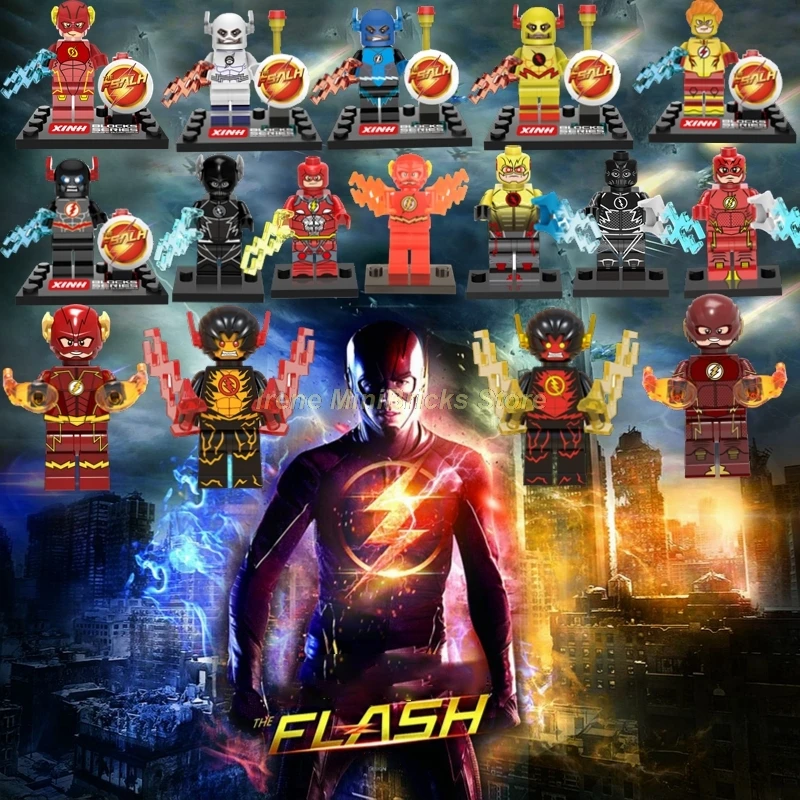 

The Flash Reverse-Flash Captain Marvel Iron Man Thor Hulk Super Heroes Building Blocks Toys for Children Marvel Shazam Thanos