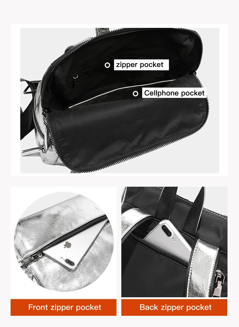 Женский рюкзак, модная школьная сумка для девочек-подростков, рюкзак с серебряными блестками, большой рюкзак, кожаные рюкзаки XA523H