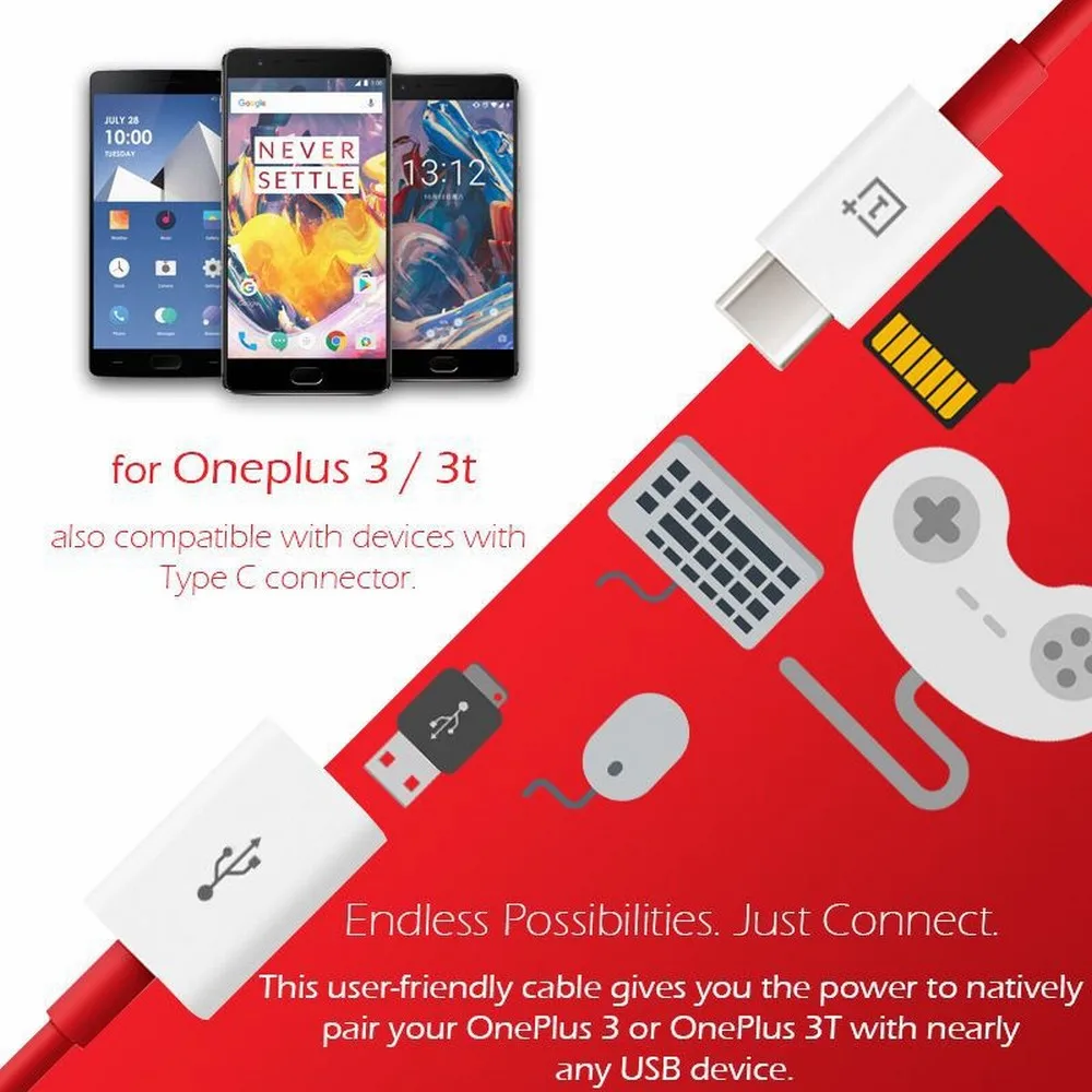 USB3.0 Oneplus Red type-C OTG адаптер с кабелем Китай красный LeTV смартфон соединительный кабель type C к USB