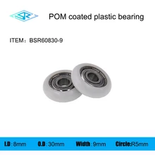 

The manufacturer supplies circular arc plastic coated bearing BSR60830-9 mechanical guide rail plastic wheel nylon wheel