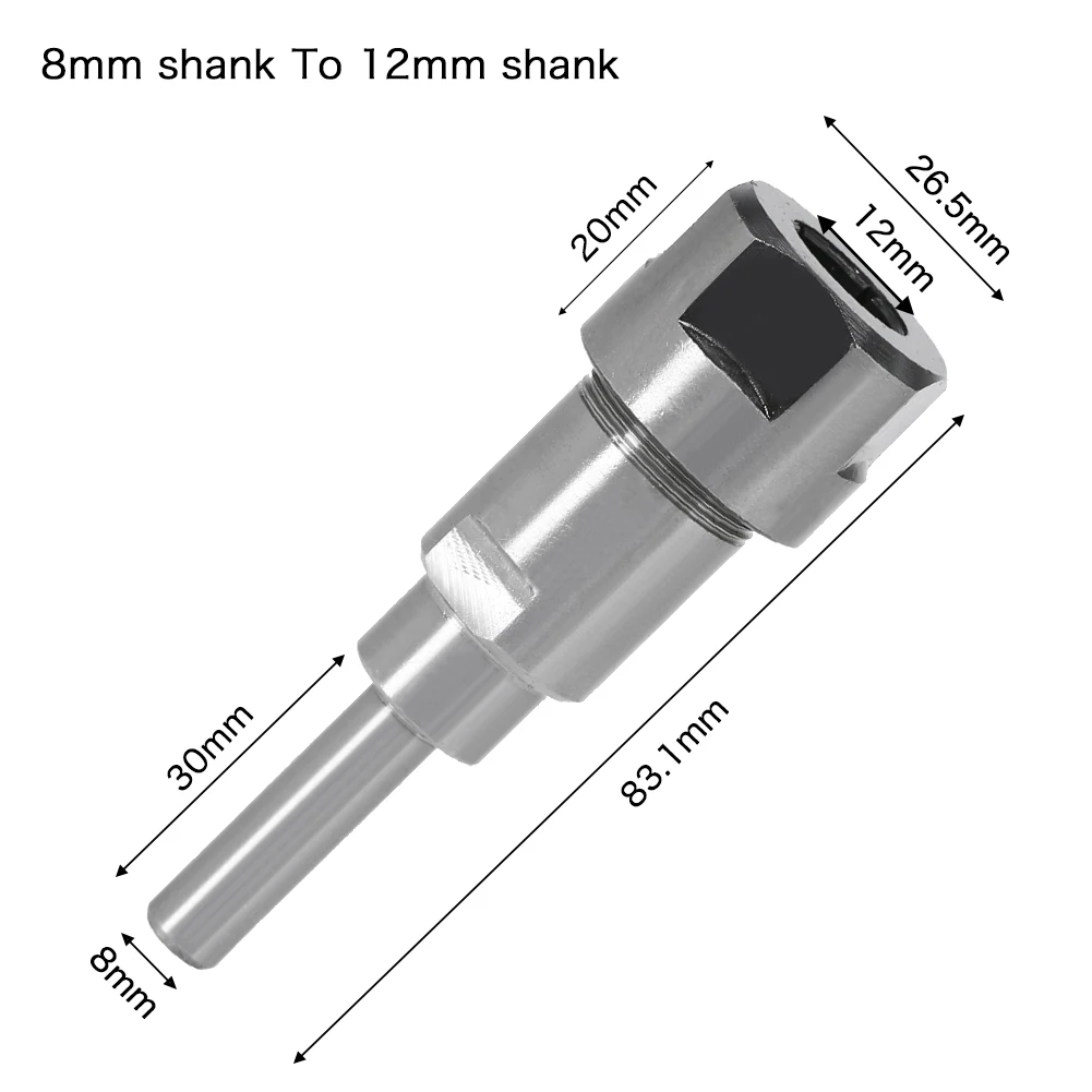 1 Stück 1/4' 8mm 12mm 1/2' Schaft 6mm Schaft Fräser-Verlängerungsstange Spannzange Graviermaschinen-Verlängerung Fräser für Holz – Detail 15