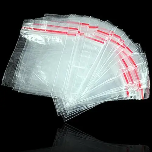 100 шт./лот маленькие пластиковые пакеты с застежкой-молнией закрывающиеся