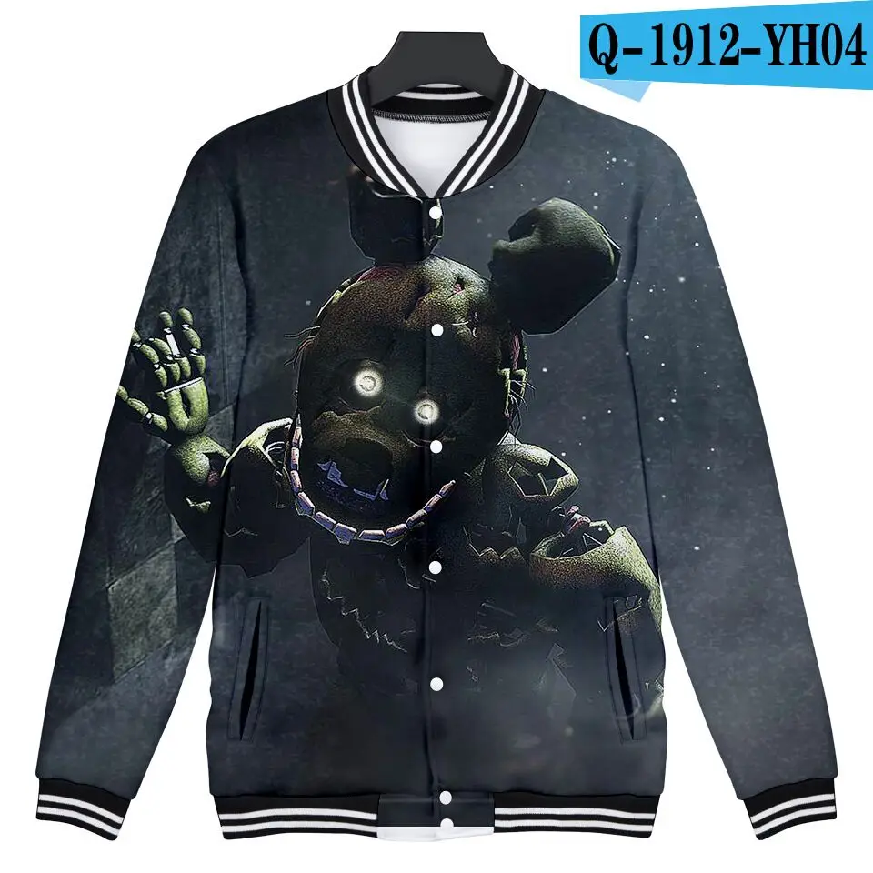 Бейсбольные куртки с 3D принтом Five Nights at Freddy модные повседневные куртки для детей/женщин/мужчин Лидер продаж года, модная уличная одежда - Цвет: color at picture