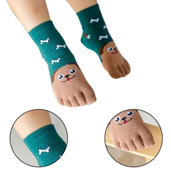 

New Year Kawaii Children Socks Cotton Animal Boys Girls Socks Cheap Stuff Toe Socks For Kids Five Finger Sock 3-7T/7-12T