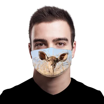 

3D Animal Printing Adult Kids Face Mask Reusable Protective PM2.5 Filter Mouth Mask Anti Dust Mask Windproof Face Masks