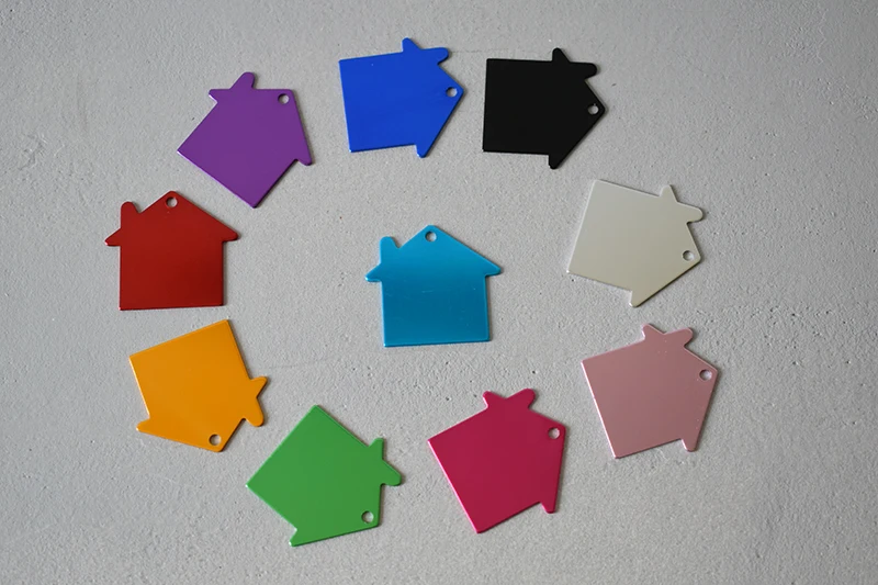 100pcs Wholesale house-shaped dog ID tags blank nameplate puppy cat pendant engraved name logo cute collar dog tags accessories