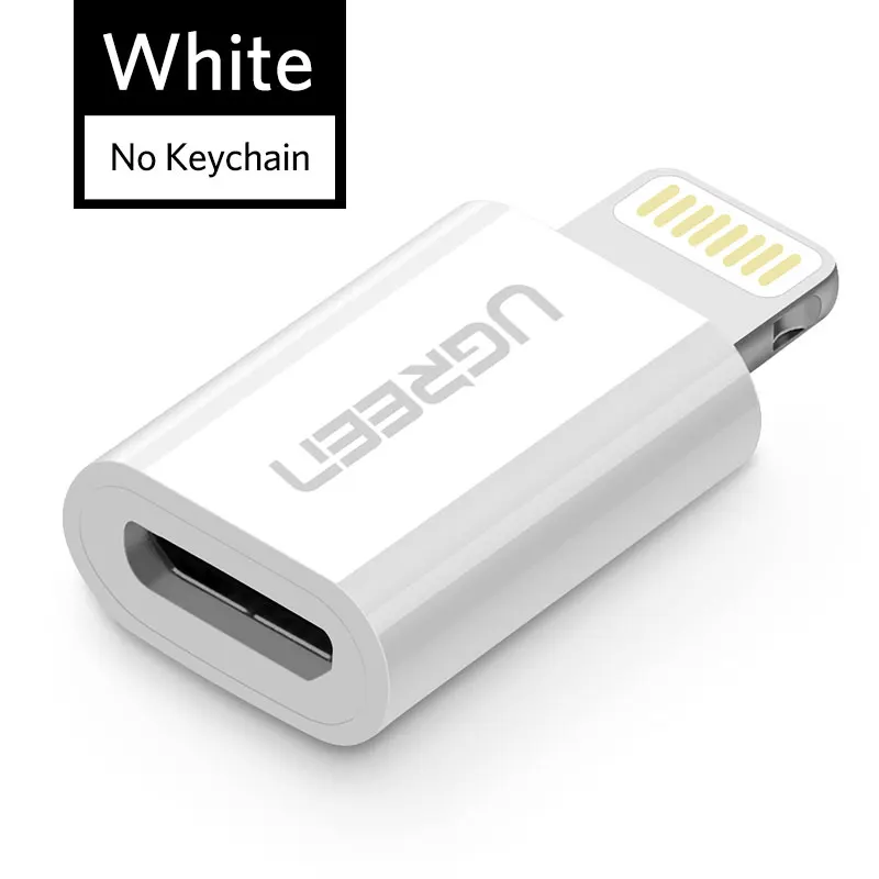 White ABS Ugreen USB адаптер для iPhone 8 Lightning-Micro USB для iPhone 11 Pro XS 7 адаптер для быстрой зарядки и синхронизации данных для iPad USB кабель - Цвет: White ABS