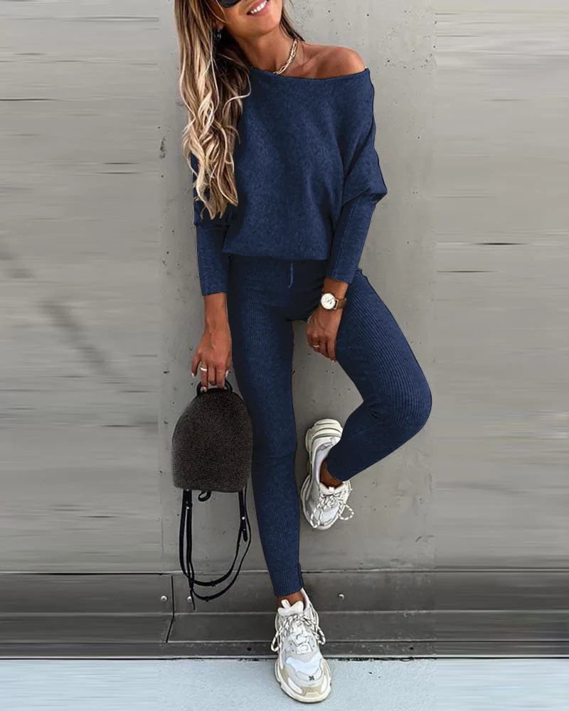 Tracksuit 2 Piece Set Autumn Winter Pullover Top Long Pants Sports Suit Female Sweatshirt Sportswear Suit For Woman