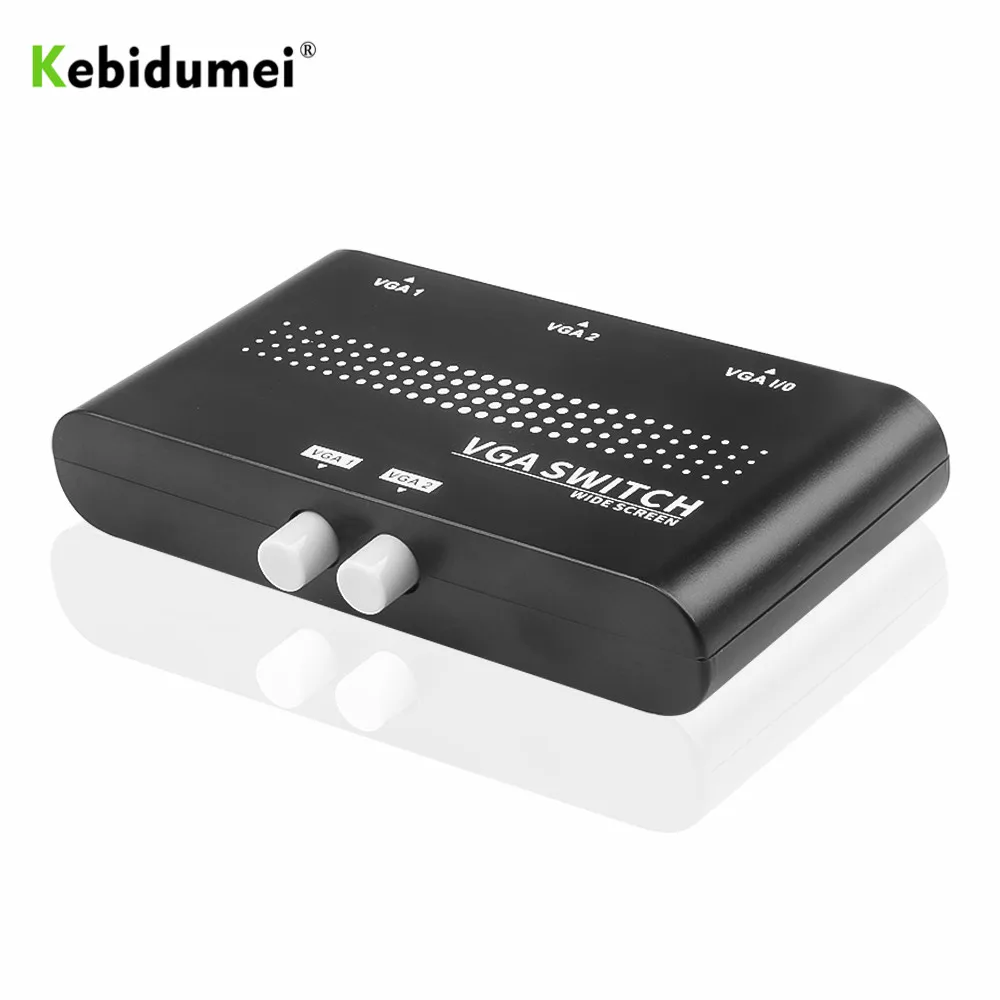 Kebidumei 2 In 1 Out VGA/SVGA Manual Sharing Selector Switch Switcher Box Original LCD PC vga switcher