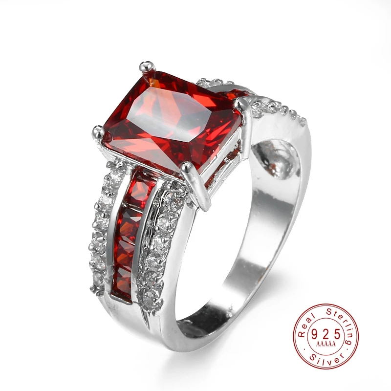 Женские мозаичные украшения с фианитом кольца из 100% настоящего серебра AAA 6