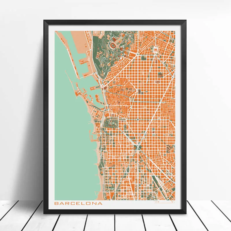 16-Famous-City-Classic-Map-Poster-and-Print-Wall-Art-Canvas-Painting-Paris-Copenhague-Madrid-Map (3)