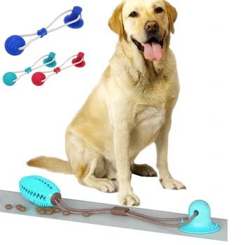 

Pet Dogs Interactive Suction Cup Push TPR Ball Toys Elastic Ropes Pet Tooth Cleaning Chewing Playing IQ Treat Puppy Cats Toys