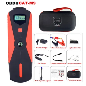 

Best Multi-Function Car Jump Starter OBDIICAT-M9 Multi-Function Mini Portable Booster Power Bank Starting Device