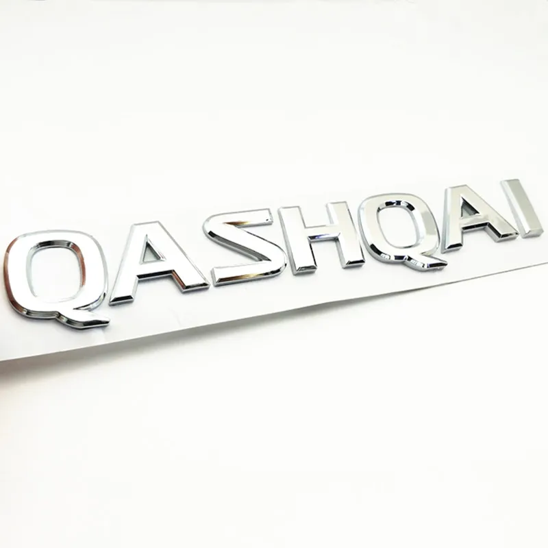 Серебро ABS пластик QASHQAI логотип автомобиля задний бампер багажник Английский алфавит буквы эмблема стикер значок наклейка автомобиля аксессуары для укладки