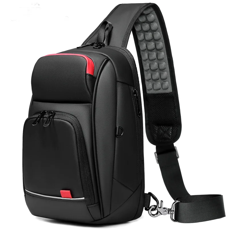 

2020 New 9.7 inch iPad Crossbody Bag Men Waterproof USB Charging Chest Pack Short Trip Messenger Sling Shoulder Chest Bag Male