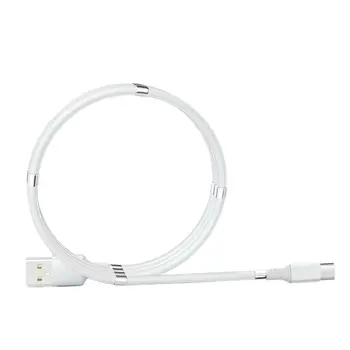 

Black Technology Magnetic Wire Charging Line Self Winding USB Charging Cable Save Space Flexible And Durable Foldable