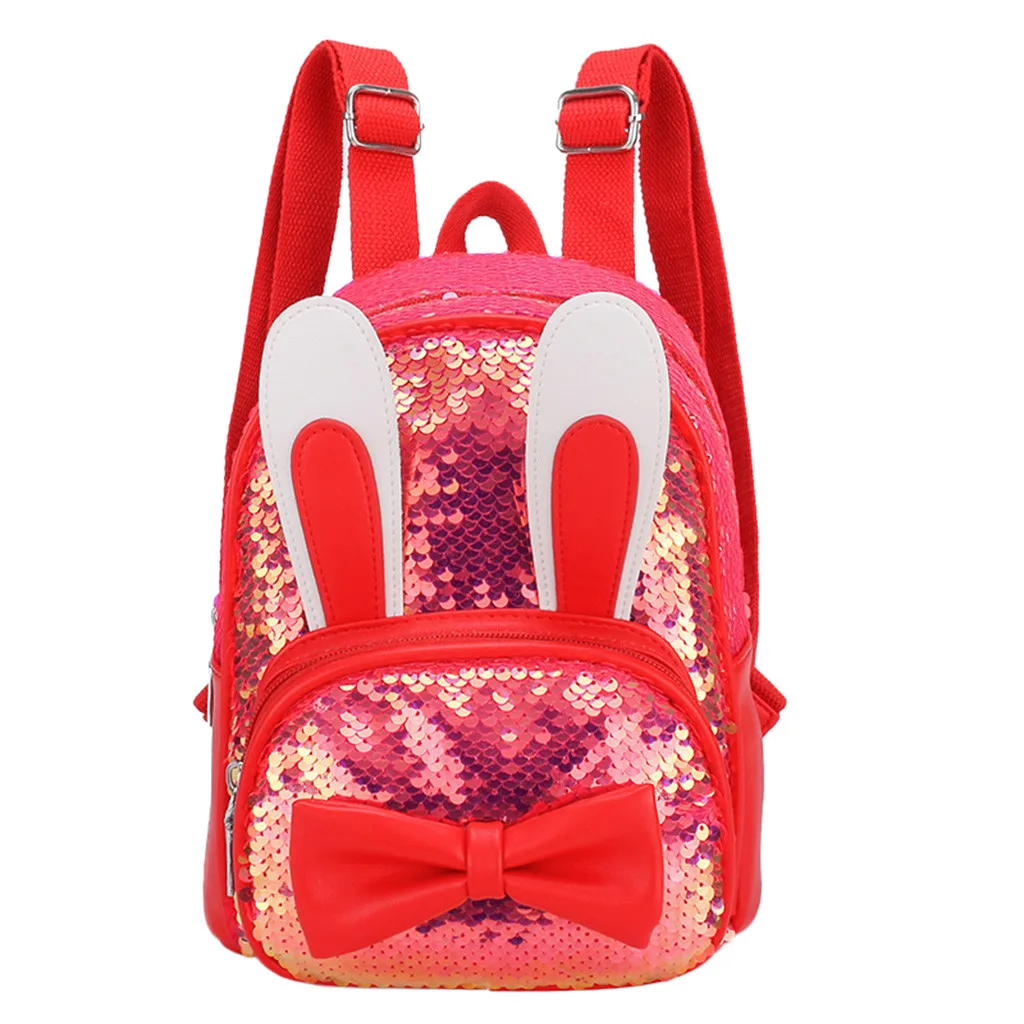 Инсулярный детский студенческий рюкзак с пайетками для девочек, школьный рюкзак, сумка на плечо для путешествий с принтом, водонепроницаемый рюкзак#45 - Цвет: Red