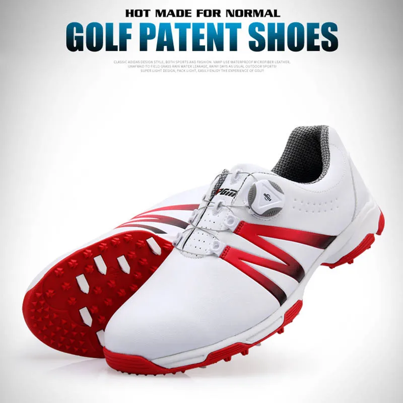Обувь для гольфа мужские 3D водонепроницаемые кроссовки дышащие Нескользящие Шипованная обувь дышащая Спортивная тренировочная обувь PGM повседневная обувь